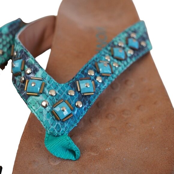 Vionic Rest‎ Floriana Toe-Post Sandal - Teal Snake Size 7 - Picture 2 of 6